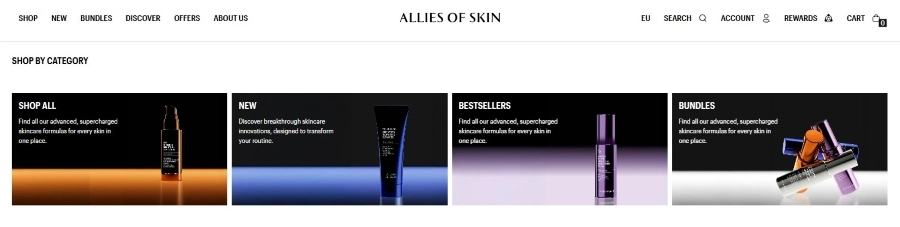 Kuvatõmmis eu.allies.shop lehelt