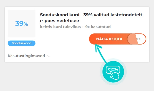 Näidis Nedeto sooduskoodist