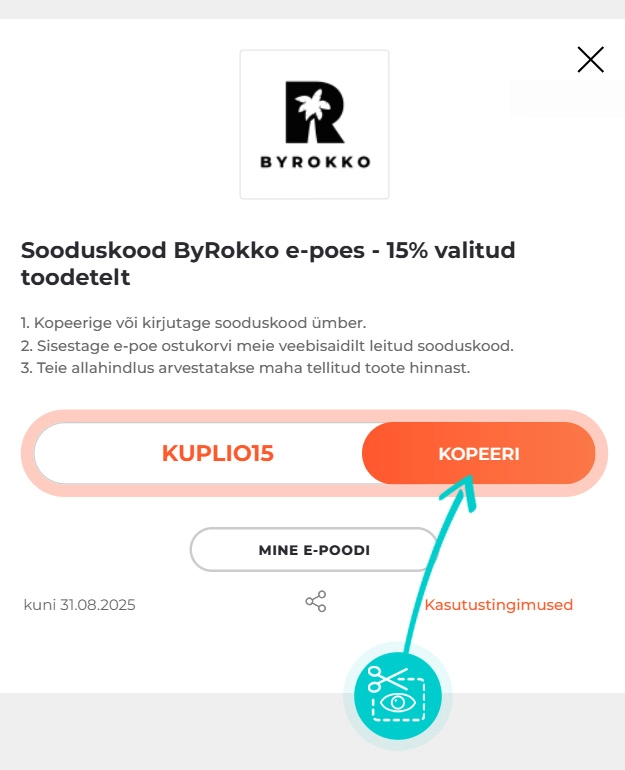 Juhised, kuidas ByRokko sooduskoodi kopeerida