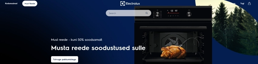 Ekraanitõmmis Electrolux.ee veebilehelt