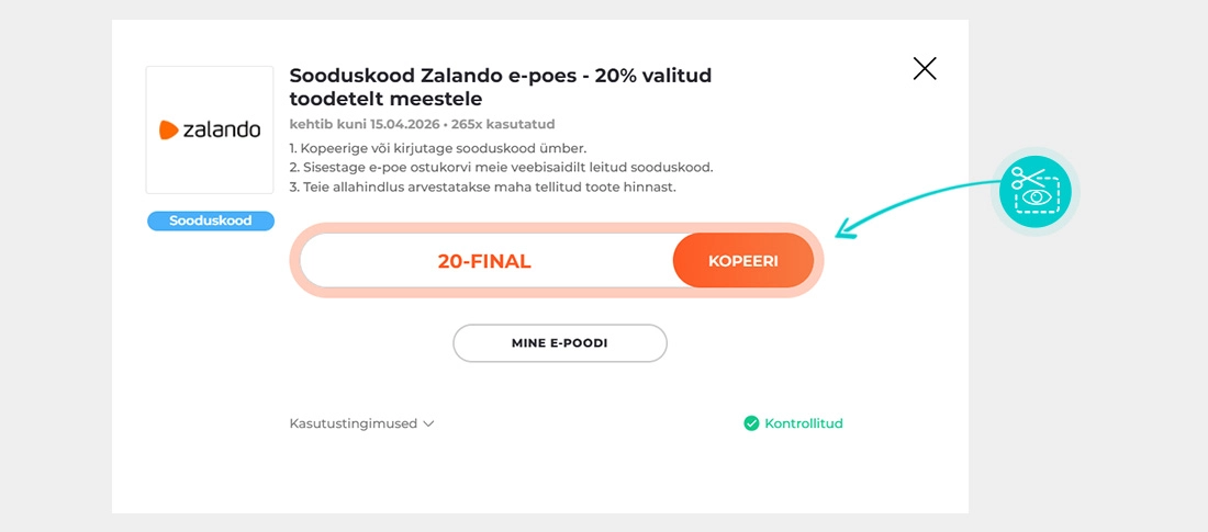 Juhised, kuidas Zalando sooduskoodi kopeerida