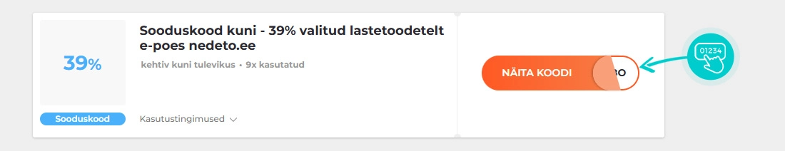 Näidis Nedeto sooduskoodist
