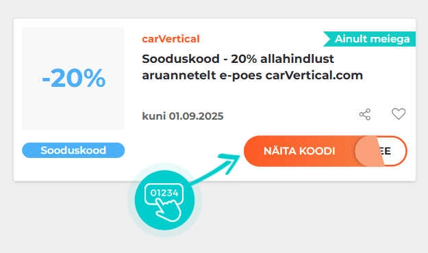 Juhised, kuidas carVertical sooduskoodi kopeerida