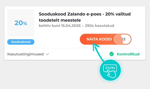 Näidis Zalando sooduskoodist
