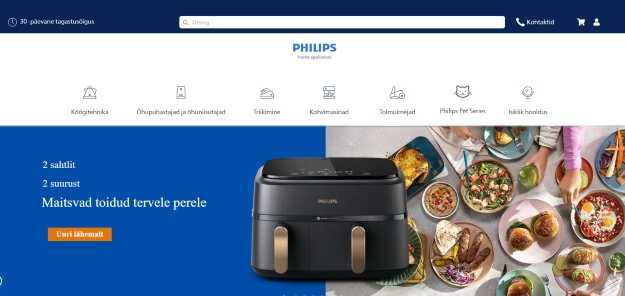 Ekraanitõmmis Philipsi kodulehelt