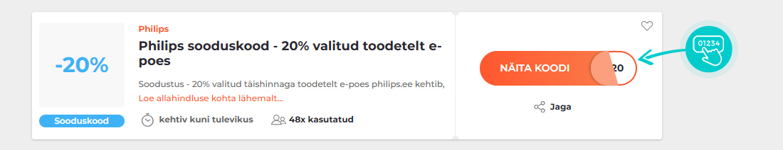 Näidis Philips sooduskoodist