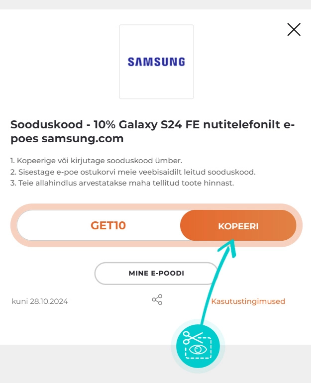 Juhised, kuidas Samsung sooduskoodi kopeerida