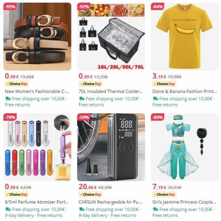 Aliexpress erinevad tooted odavate hindadega