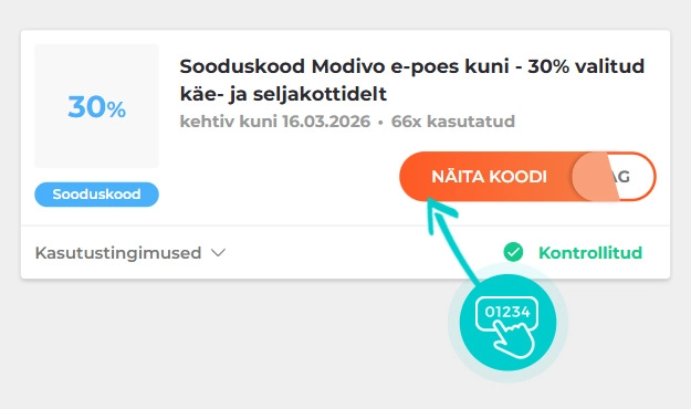 Näidis Modivo sooduskoodist