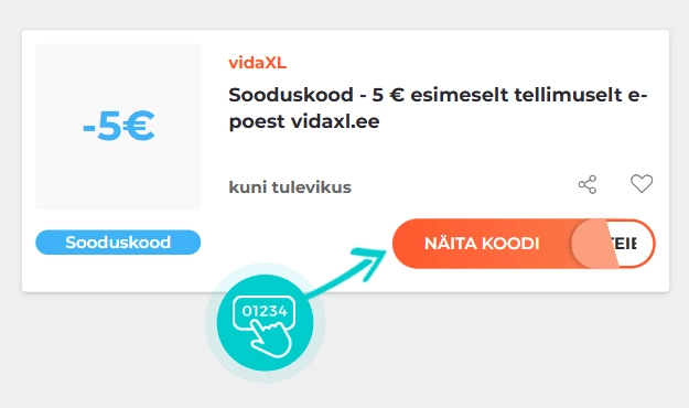 Näidis vidaXL sooduskoodist