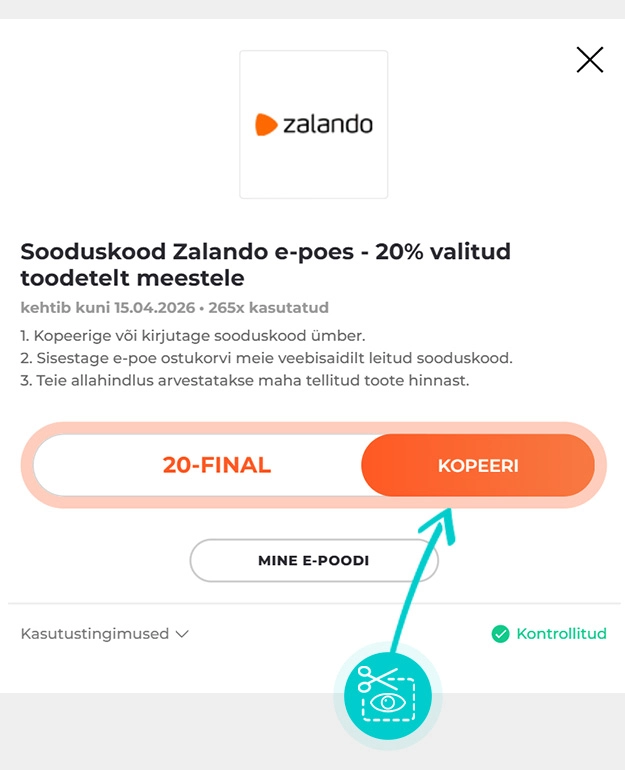 Juhised, kuidas Zalando sooduskoodi kopeerida