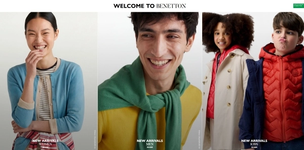 Kuvatõmmis ee.benetton.com lehelt