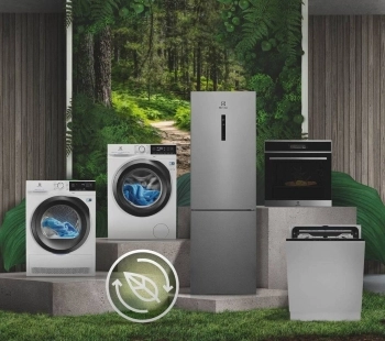 Erinevad suured kodumasinad metsa pildi taustal