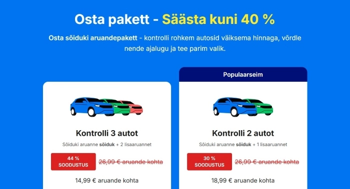 Kuvatõmmis carvertical.com veebilehelt